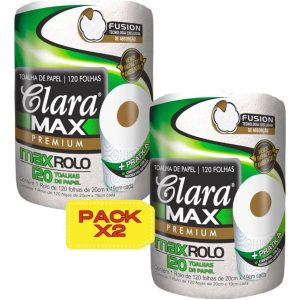 Pack 2 Rollos Toallas de Cocina Clara Max 120 Paños