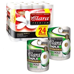 Pack Papel Higiènico Clara 24 Rollos + 2  Rollos Toallas Clara Max
