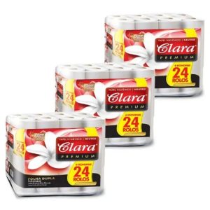 Pack 3 Paquetes de Papel Higienico Clara Premiun 24 Rollos