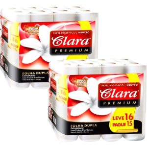 Pack 2 Paquetes de Papel Higiènico Clara Premium 16 Rollos